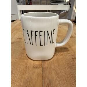 Rae Dunn Artisan Collection By Magenta White Ceramic Caffeine Mug Farmhouse *